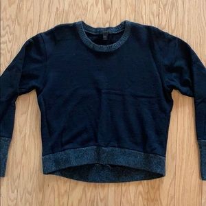 J Crew Black and Grey Cropped Sweater